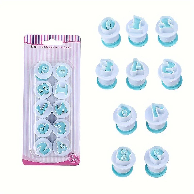 Alphabet Cookie Cutter & Fondant Letter Stamp Mold Set Cookie Cutter Mold QXL Numbers