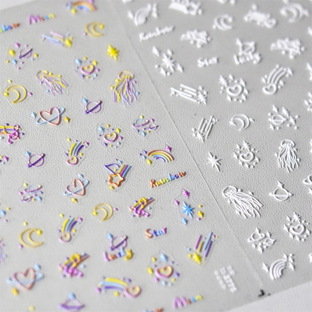 5D Starry Sky Nail Art Stickers | Star Moon Adhesive Decals Nail Art Stickers QXL