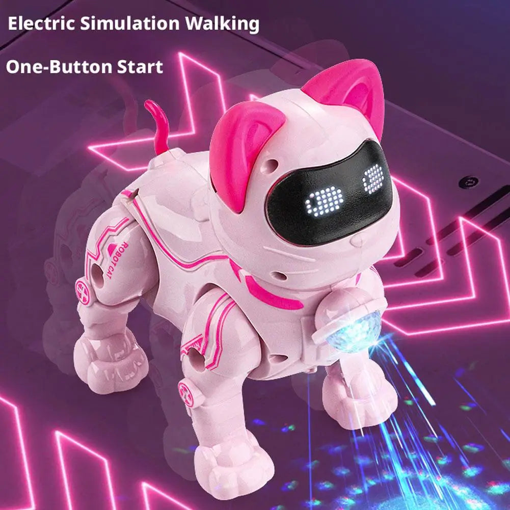 Pink Robotic Cat Toy with Lights & Music | Kids Gift Robotic Cat Toy QXL