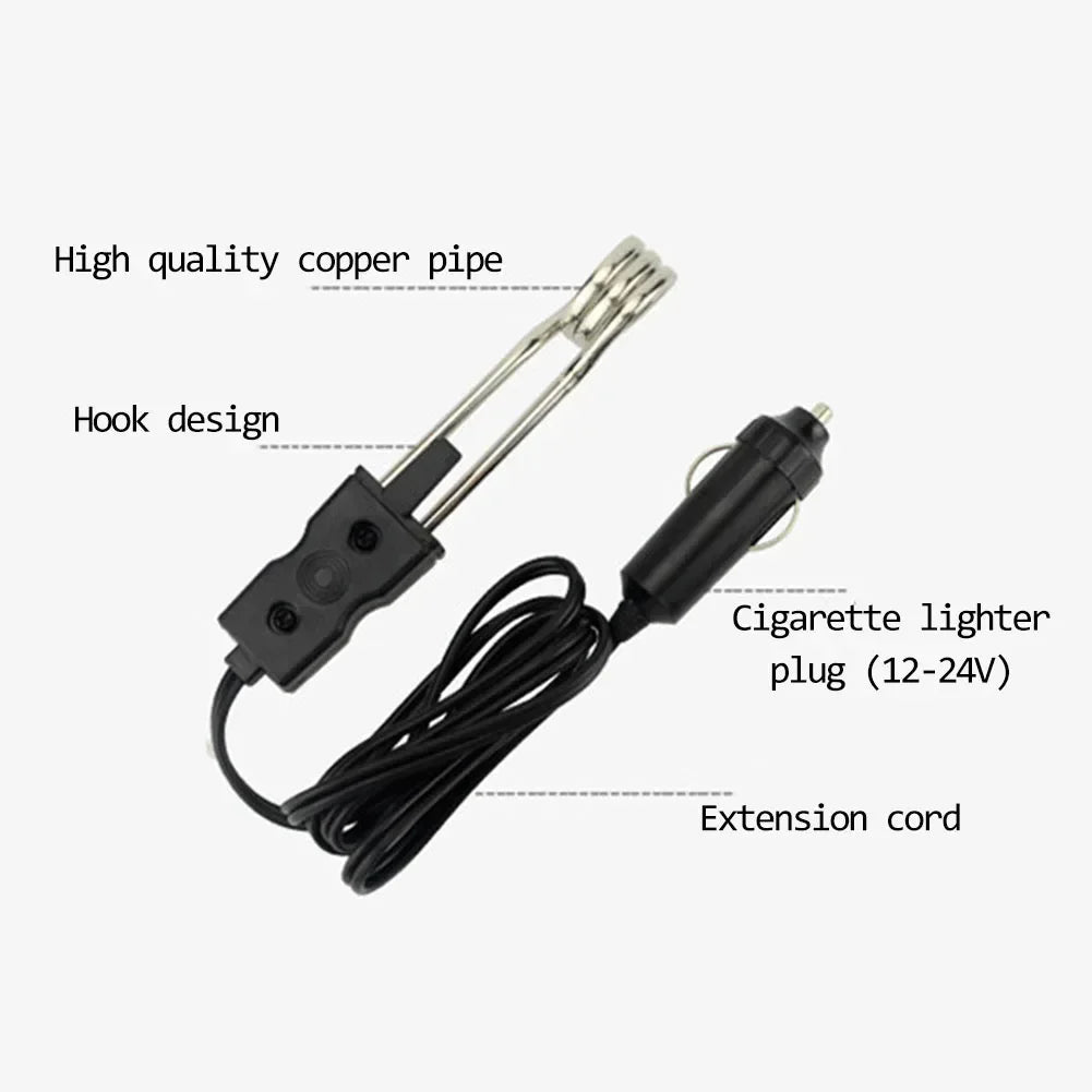 12V/24V Car Immersion Heater 120–140W | Portable Travel Boiler Car Immersion Heater QXL