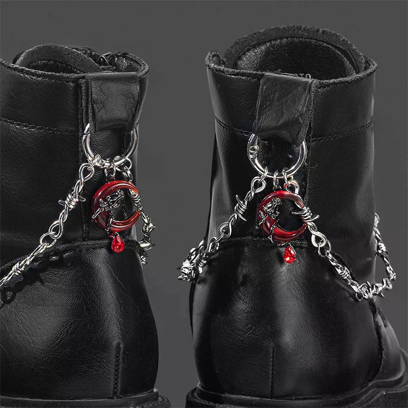 Gothic Punk Double Thorn Detachable Shoe Chain | DIY Decor Shoe Decoration Chain QXL