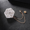 Handmade Rose Flower Brooch Lapel Pin | Groom Boutonniere Brooch Lapel Pin QXL one size Gray