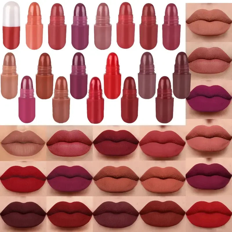 VERONNI 18-Pc Mini Capsule Lipstick Set | Velvet Matte Waterproof Matte Lipstick Set QXL