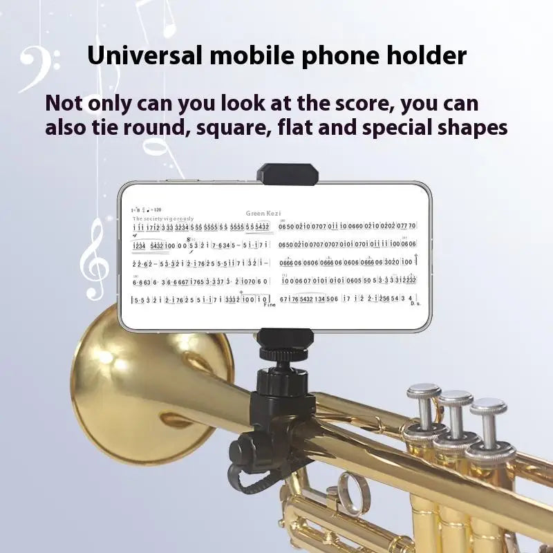 Marching Band Lyre Phone Holder for Trumpet Clarinet Oboe Instrument Phone Mount QXL