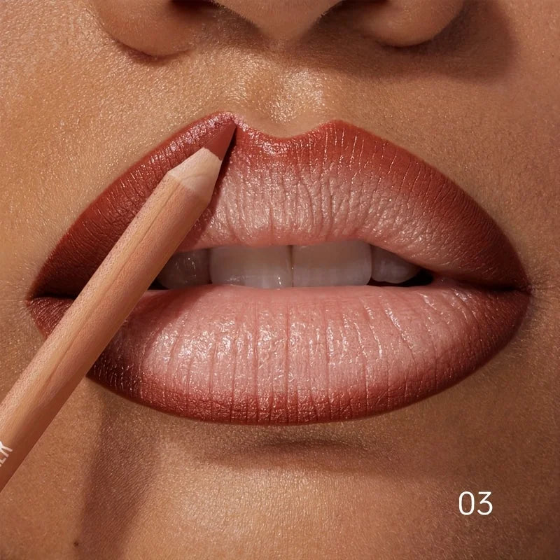 Matte Lip Liner Pencil – Long-Lasting Natural Finish, Light Beige Lip Liner Pencil QXL 03