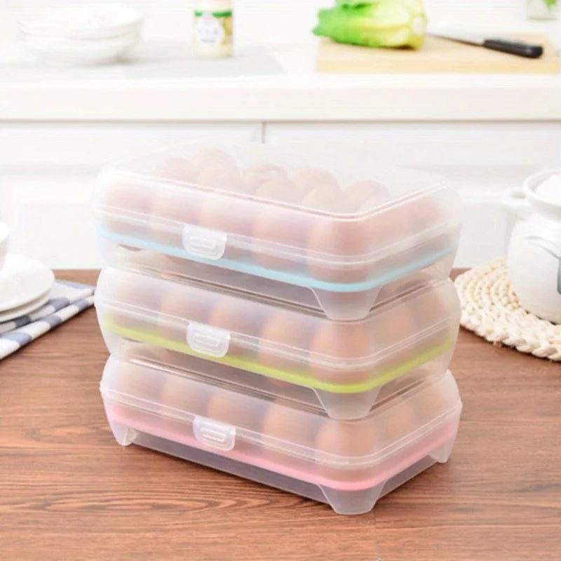 15-Grid Egg Storage Box | Fridge & Portable Picnic Holder Egg Storage Box QXL