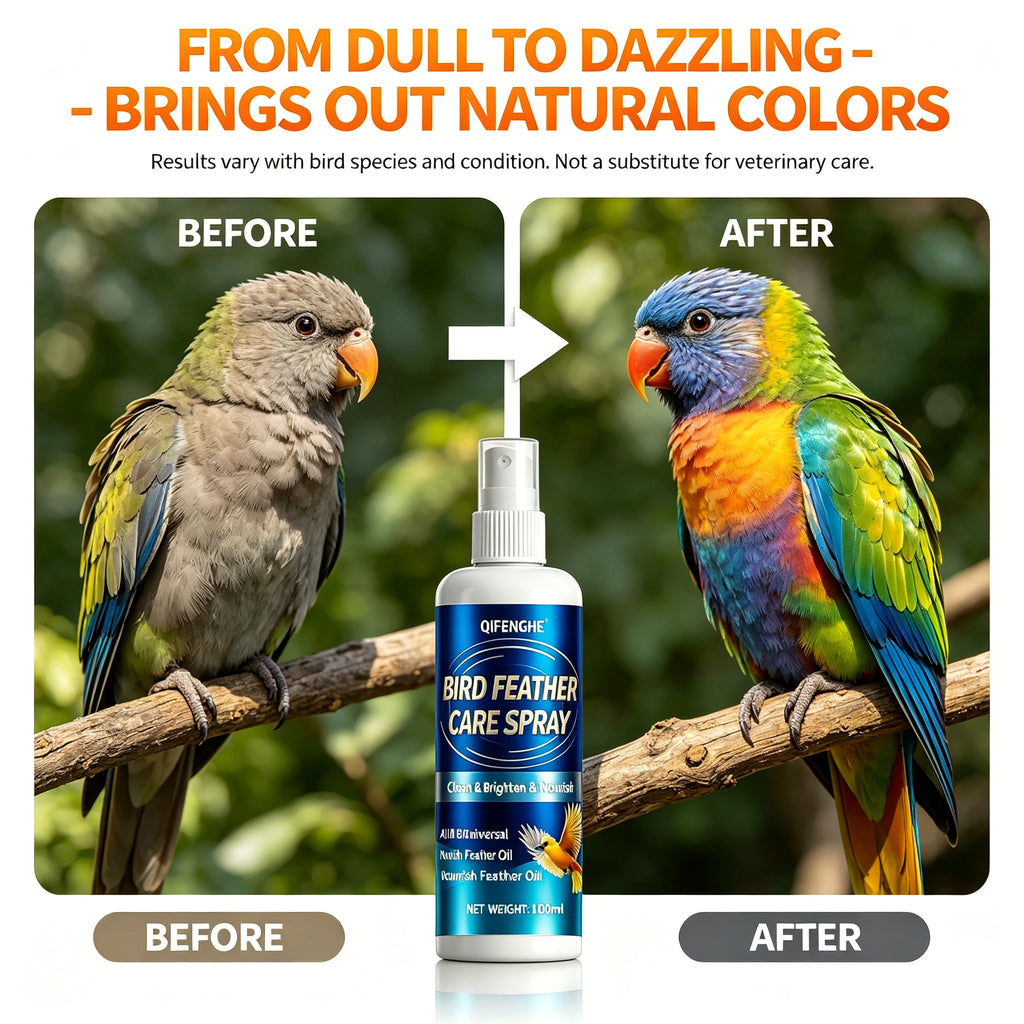 Bird Feather Care Spray – Cleans, Brightens & Nourishes Bird Grooming Spray QXL
