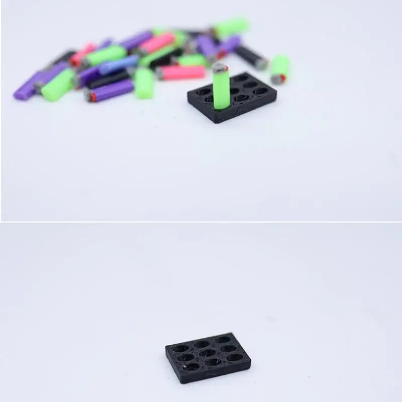 1/12 Dollhouse Mini Lighter Set with Base | 9-Piece Decor Dollhouse Miniature QXL