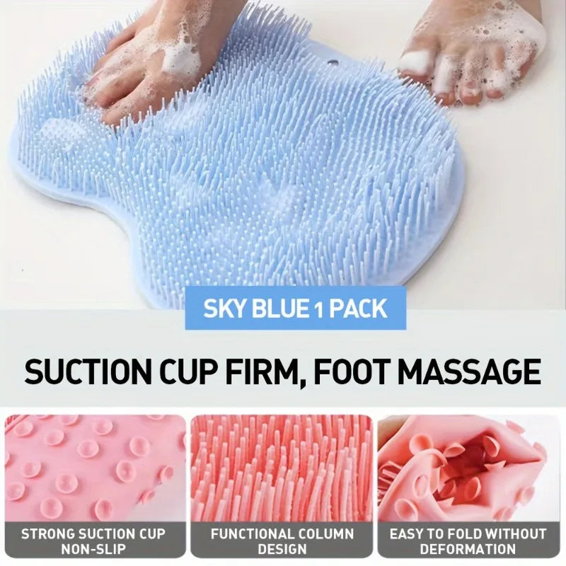 Anti-Slip Foot & Back Bath Scrubber Exfoliating Pad 30x23cm Bath Scrubber Pad QXL
