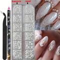 3-Pc Nail Art Rhinestones, Pearls & Dotting Tool Set Nail Art Embellishment Set QXL Half Round2 3Pcs Set