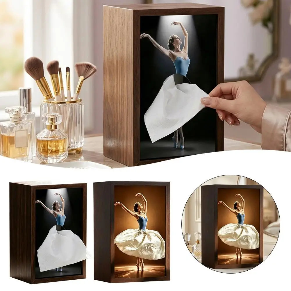 3D Ballerina Tissue Box | Dancing Girl Desktop Decor Decorative Tissue Box QXL