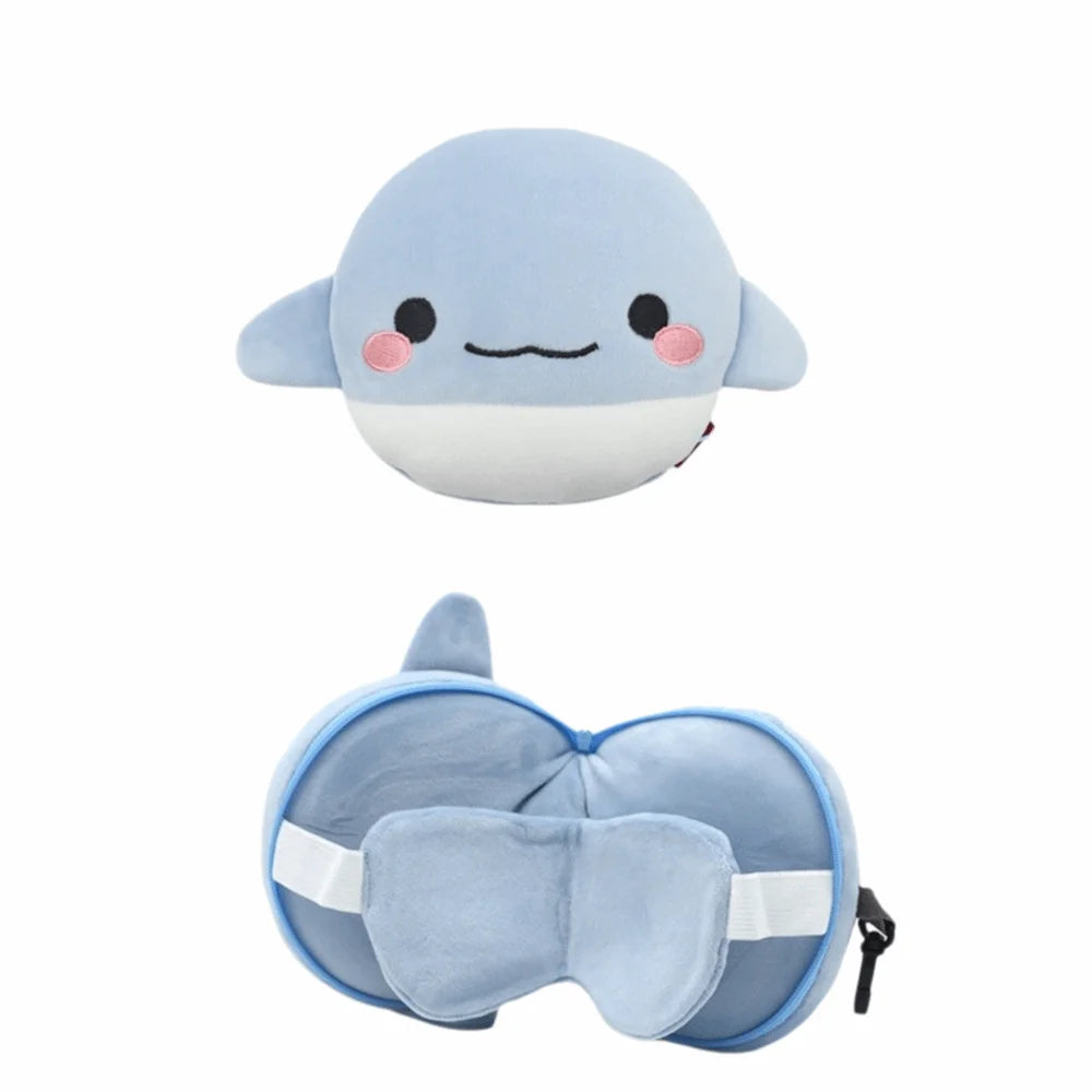 2-in-1 Velvet Neck Pillow & Sleep Eye Mask | Travel Pillow Travel Neck Pillow QXL 09