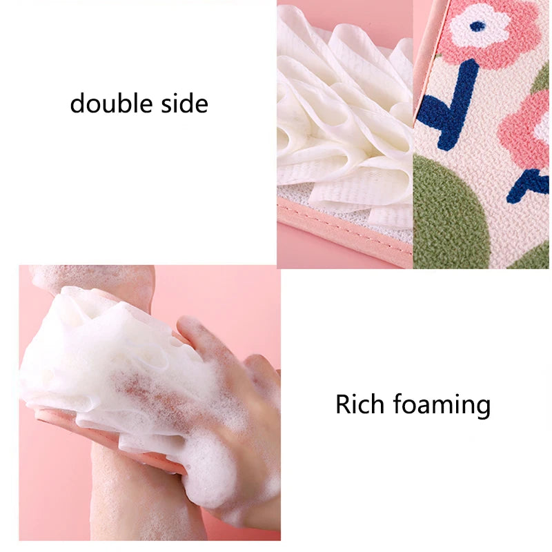 Double-Sided Shower Mesh Sponge | Exfoliating Bath Scrubber Bath Scrubber Sponge QXL