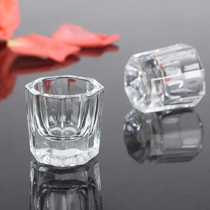 Nail Art Octagonal Crystal Cup | Liquid Blending Cup Nail Liquid Cup QXL