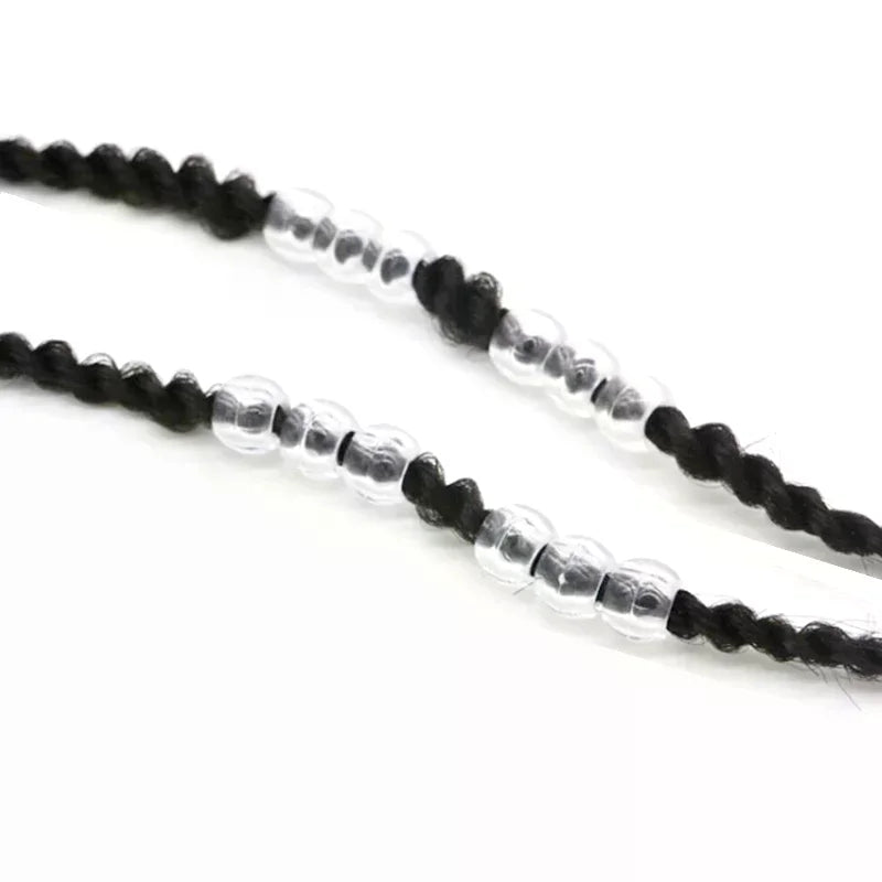 100-Pack Transparent Dreadlock Beads Hair Braid Cuffs 6mm Hair Braid Beads QXL