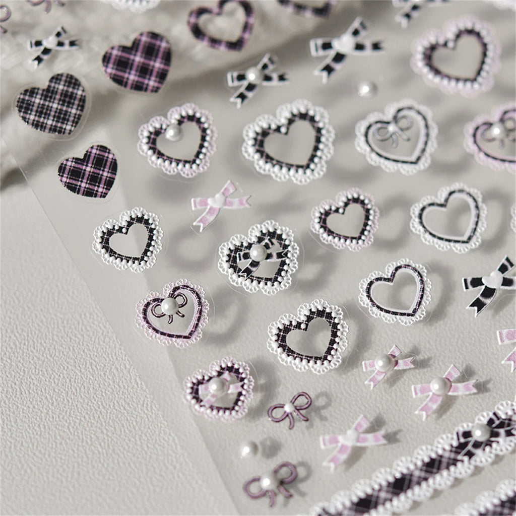 5D Kawaii Lace Nail Art Stickers | Japanese DIY Decals Nail Art Stickers QXL