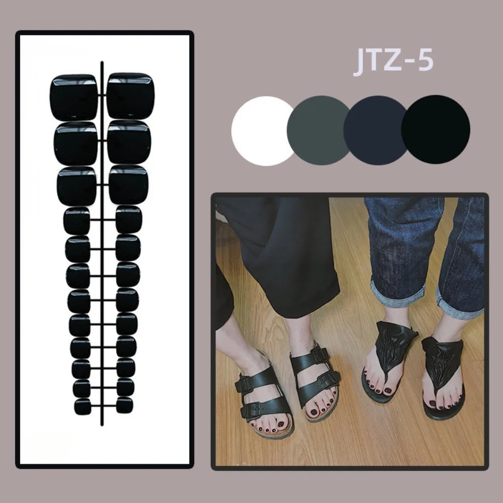 24-Pack Press-On False Toenails | Full Cover Solid Color Press-On Toenails QXL JTZ-5