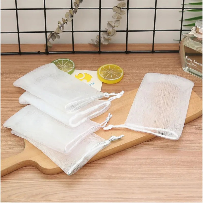 10-Pack Soap Foaming Mesh Bags | Exfoliating Shower Net Soap Mesh Bag QXL