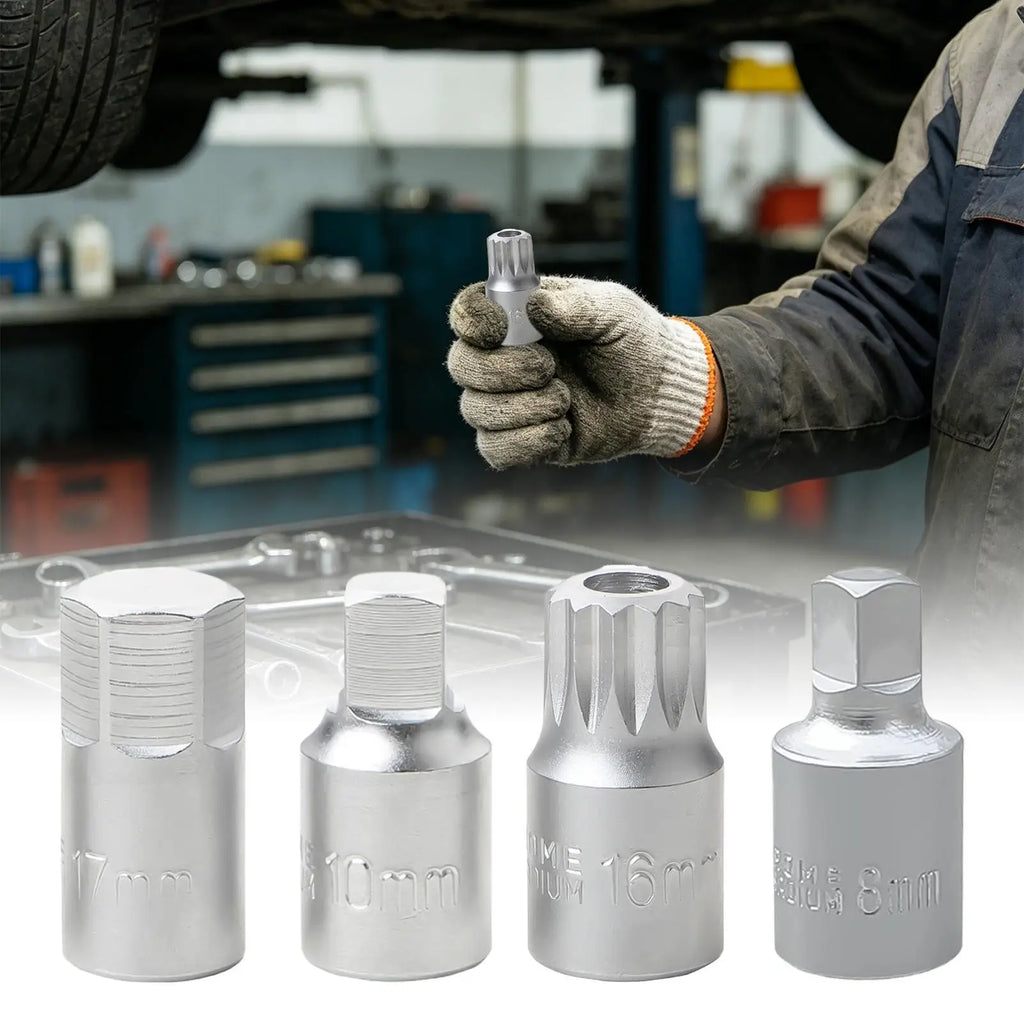 Oil Sump Drain Socket Wrench M16 H17 S8 S10 | 3/8" Drive Socket Wrench QXL