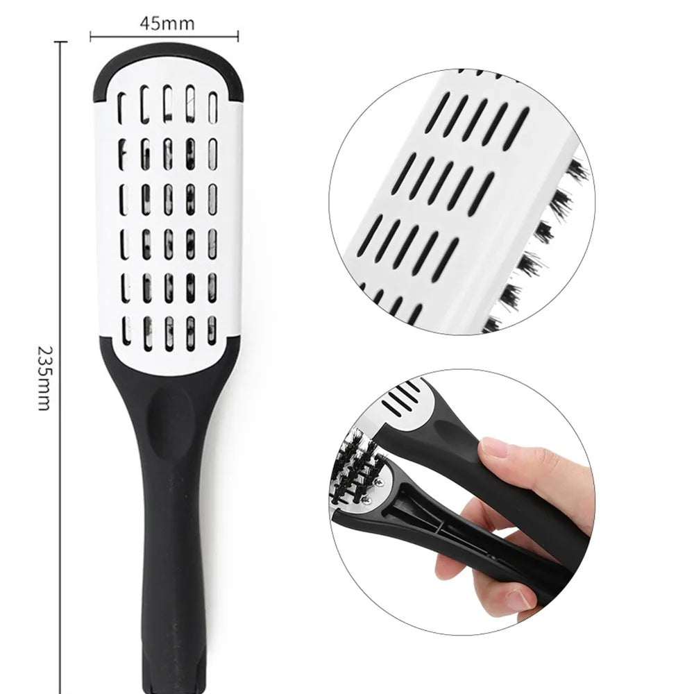 Anti-Static V-Shaped Double-Sided Hair Straightening Clamp Comb Hair Straightening Comb QXL