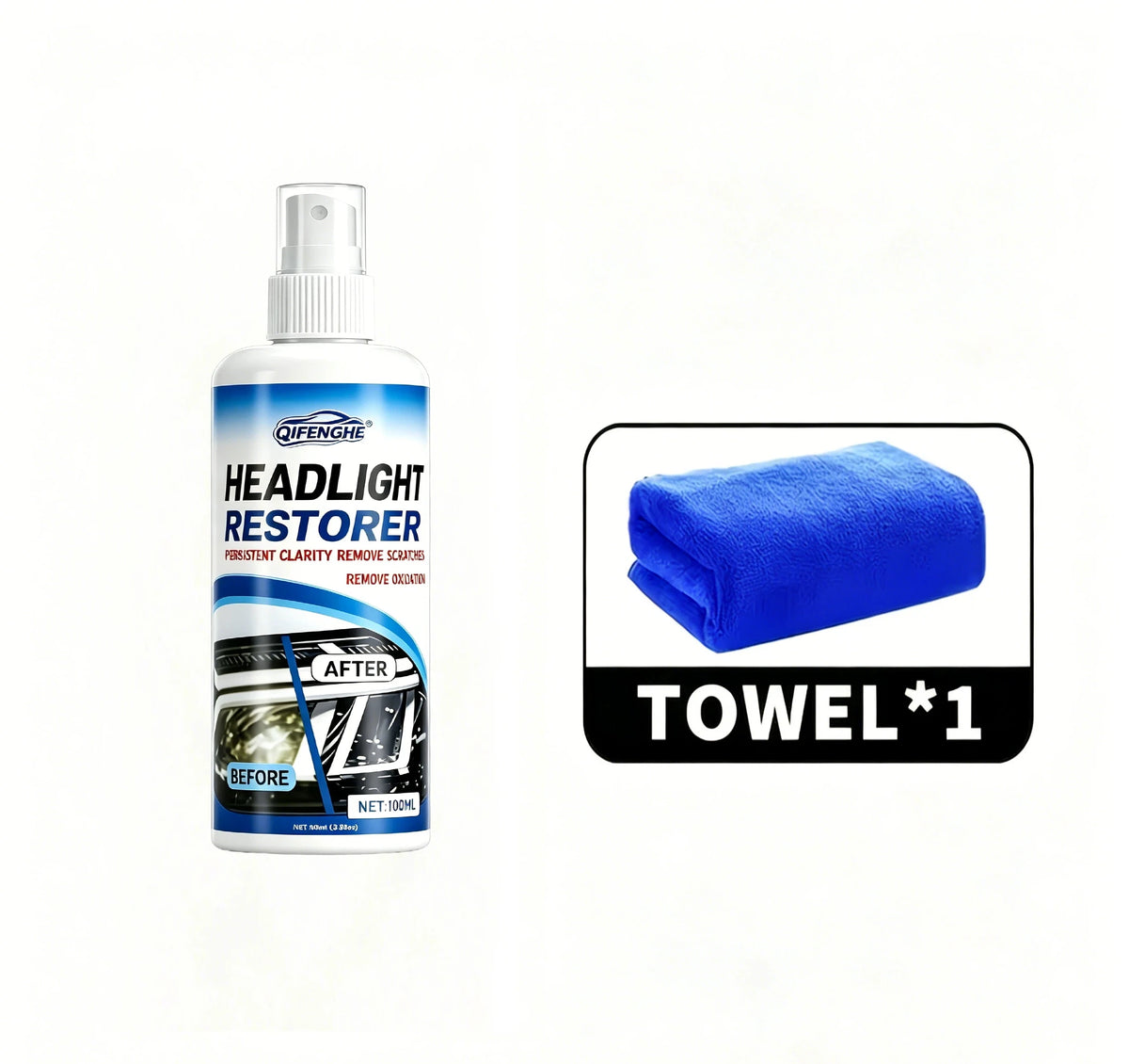 100mL No-Sanding Headlight Restorer Spray | DIY Clarity Headlight Restorer Spray QXL