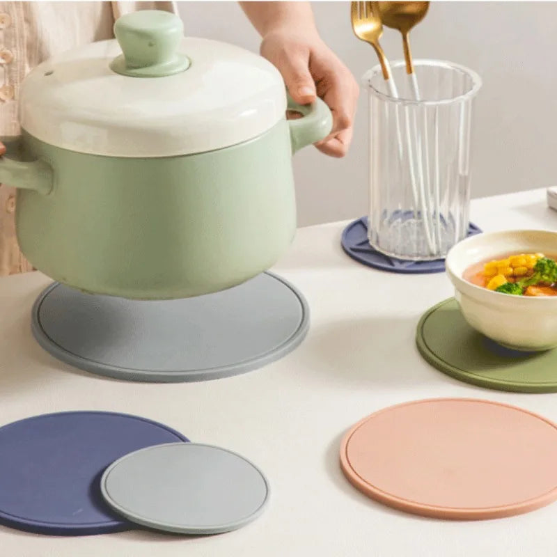 Round Silicone Trivet Mat – Heat-Resistant Pot & Cup Coaster Silicone Trivet Mat QXL