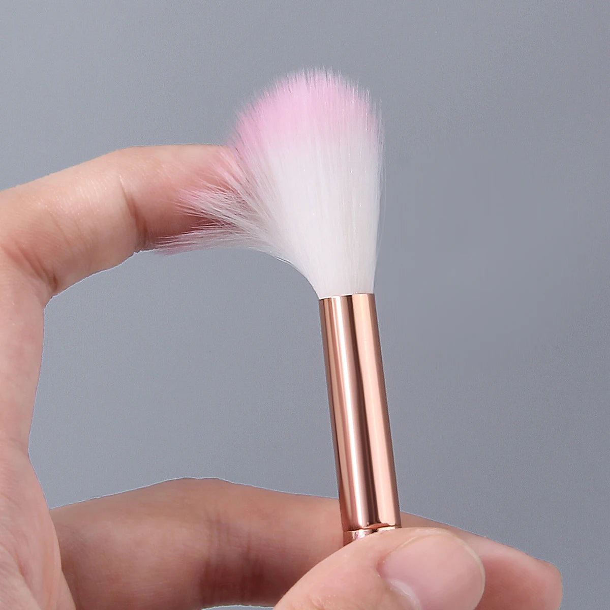3-Piece Pink Highlighter Brush Set | Rose Gold Ferrule Makeup Brush Set QXL