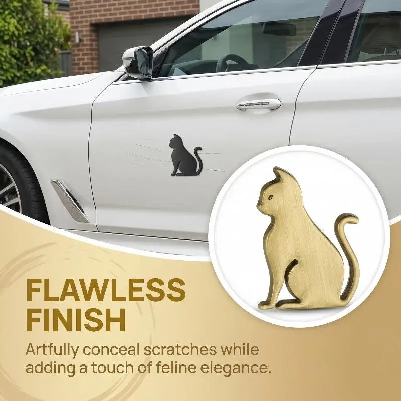 3D Metal Cat Car Emblem Sticker | Kitten Badge Decal Car Emblem Sticker QXL