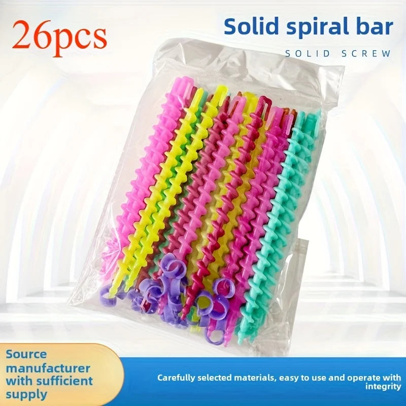 26-Piece Spiral Hair Curling Rods | Heat-Resistant DIY Set Hair Curling Rods QXL 26PCS