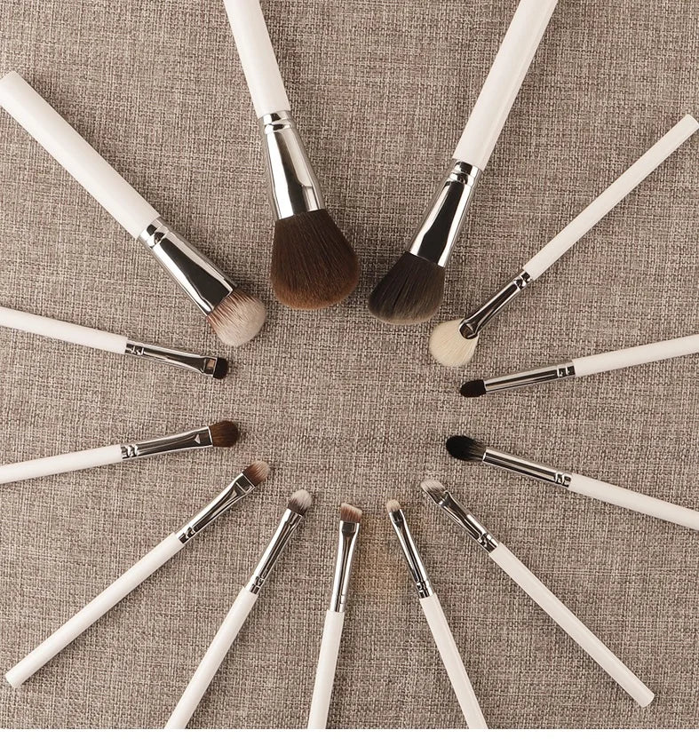 EIHODO 13-Piece White Handle Makeup Brush Set Makeup Brush Set QXL