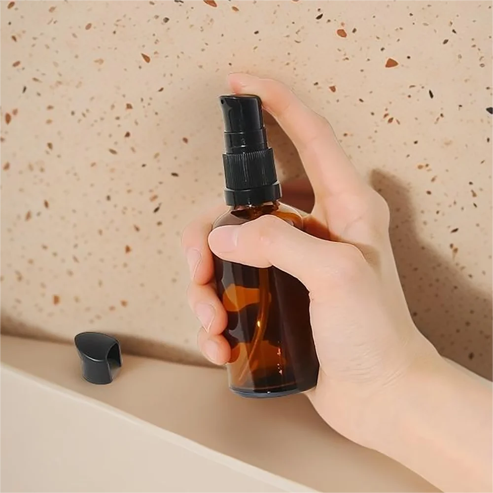 30ml Amber Glass Lotion Pump Bottles | Refillable Travel Set Refillable Pump Bottle QXL