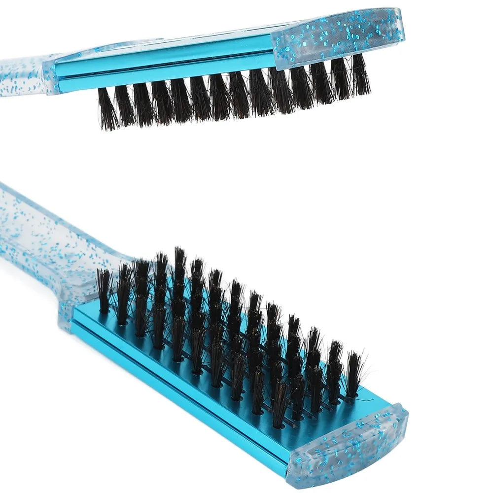 Double-Sided Hair Straightening Clamp Brush | ABS & Nylon Hair Straightening Brush QXL