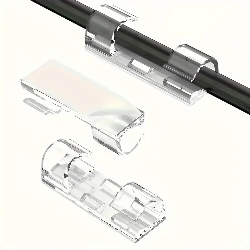 Clear Adhesive Cable Clips | Transparent Wire Cord Organizers Cable Clips QXL