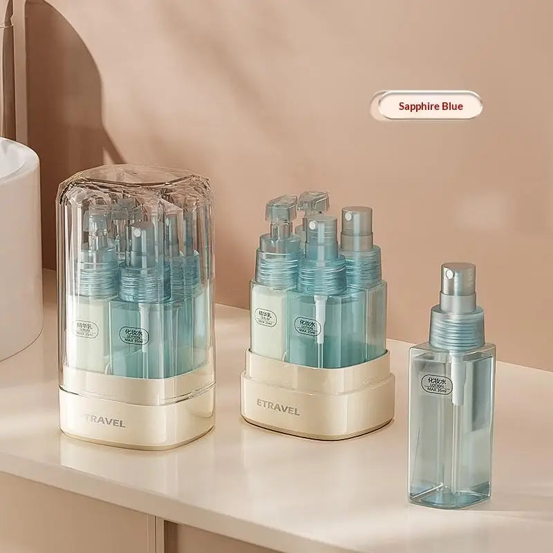 4-in-1 Travel Toiletry Bottle Set – Leak-Proof & Refillable Travel Bottle Set QXL Blue