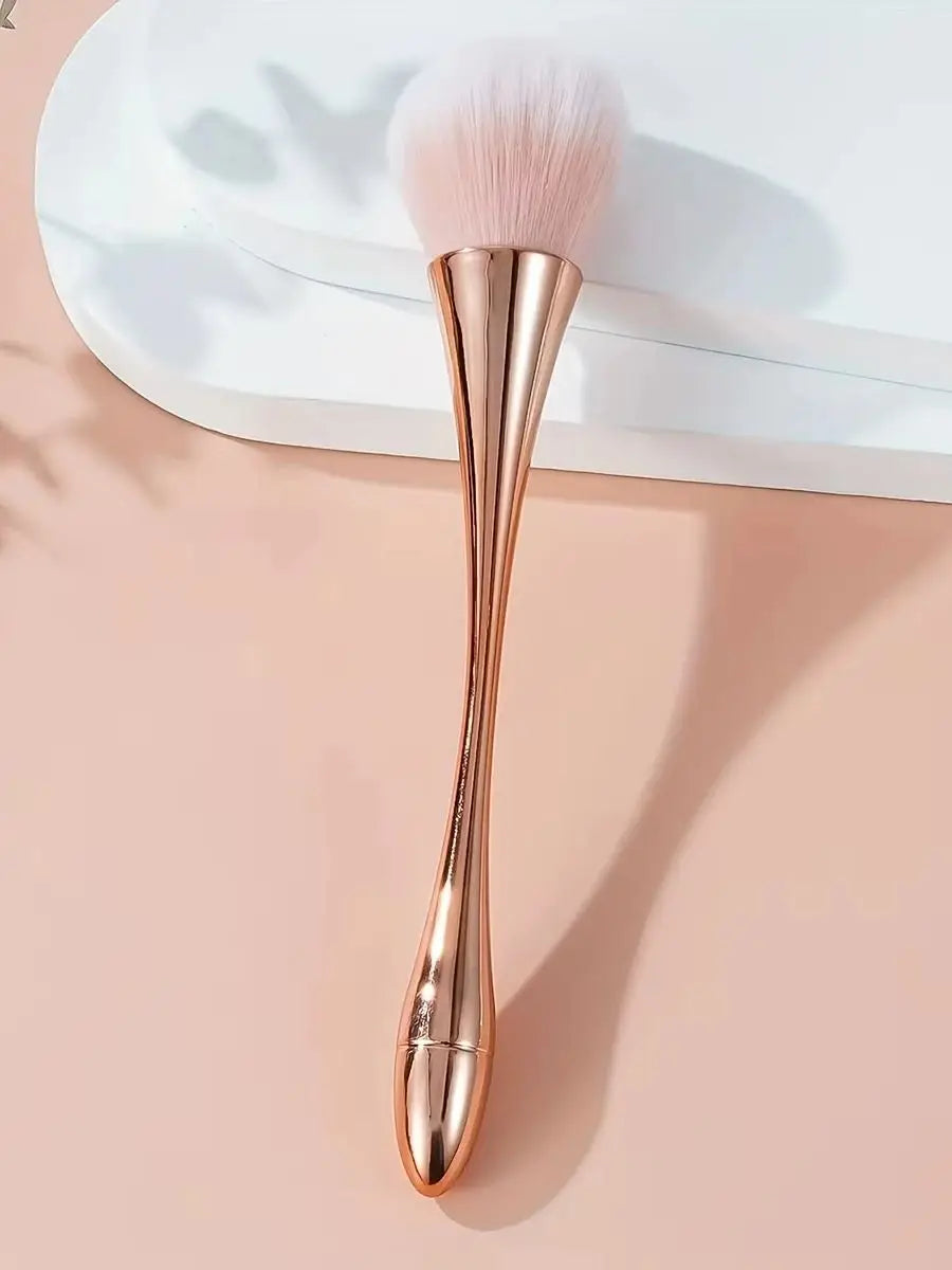 Rose Gold Fan Makeup Brush | Powder, Highlight & Blush Fan Makeup Brush QXL 1PC Rose Gold