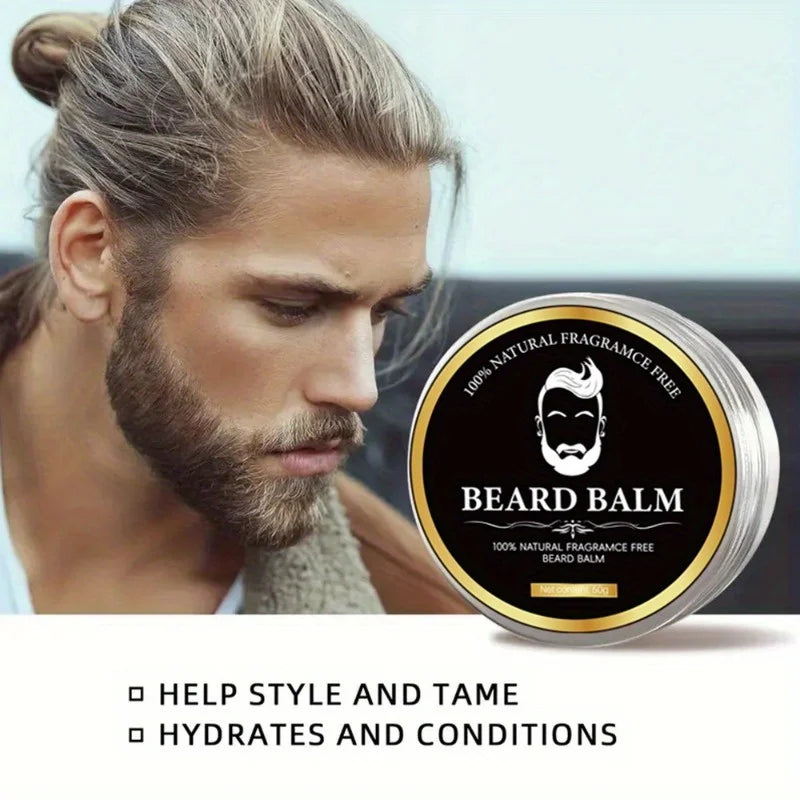 Men's No-Rinse Beard Cream & Oil with Plant Squalane – 50g Beard Styling Cream QXL