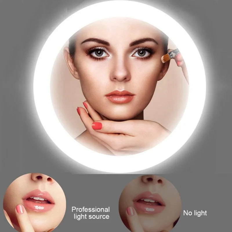 Tri-Fold LED Makeup Mirror with 3000mAh Power Bank | 3X Mag LED Makeup Mirror QXL