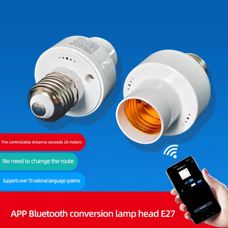 Smart Life Bluetooth E27 Lamp Socket Adapter | Smart Holder Smart Lamp Adapter QXL