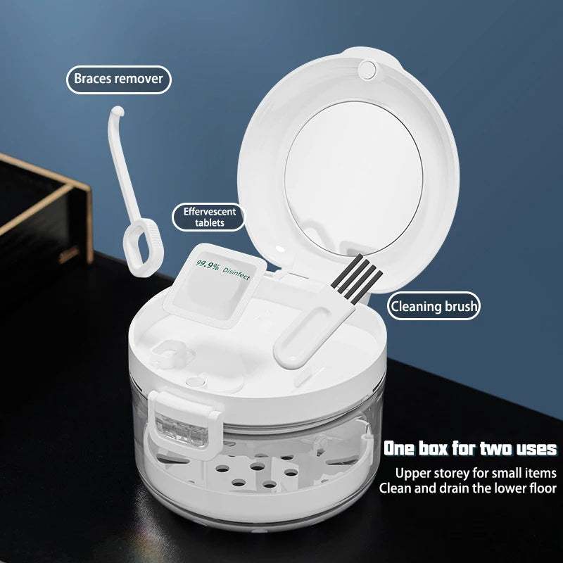 Portable Retainer & Aligner Soaking Case with Filter | YOVIP Retainer Soaking Case QXL