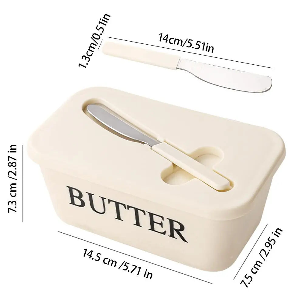 Butter Dish with Lid & Stainless Steel Spreader | Food Storage Butter Dish QXL