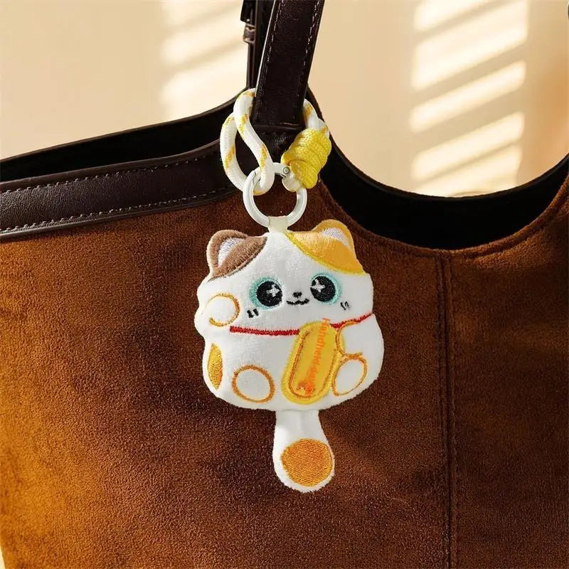 Lucky Cat Plush Keychain Pendant | Bag Charm Mascot Doll Gift Plush Keychain Charm QXL