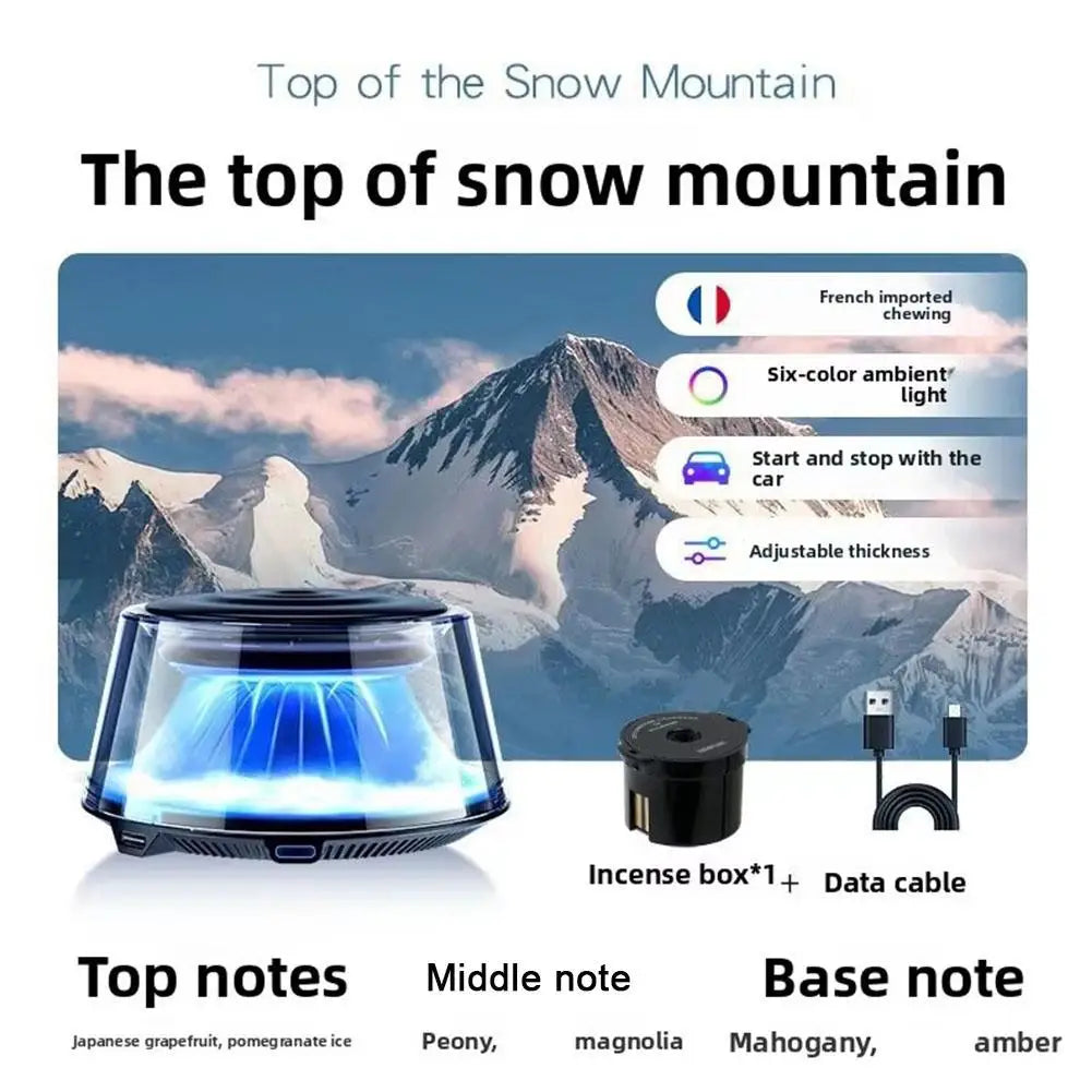 Mount Fuji Car Aroma Diffuser | LED Mist & Scent Control Car Aroma Diffuser QXL Blue