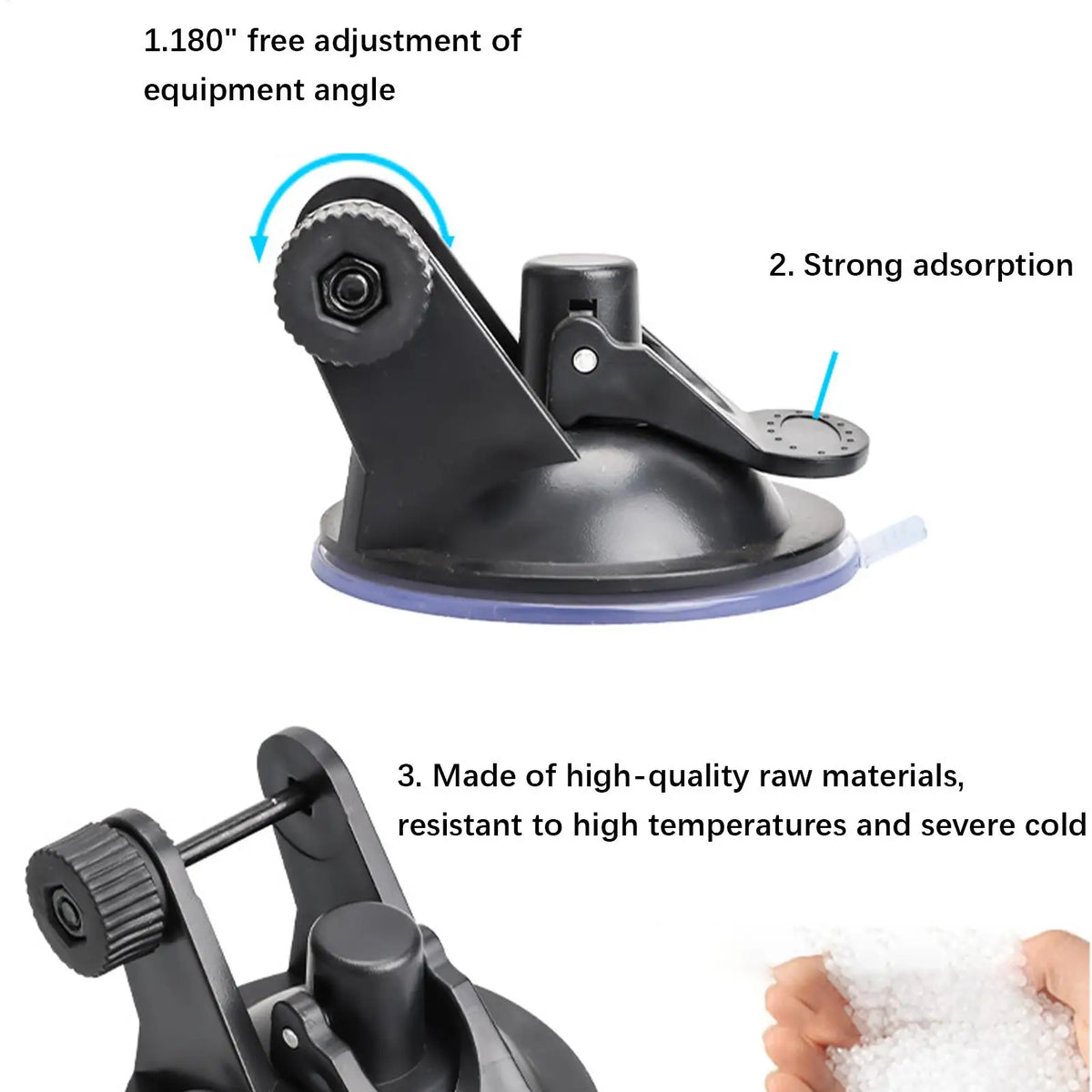 Universal Dash Cam Suction Cup Mount | 180° Adjustable Car Holder Dash Cam Mount QXL