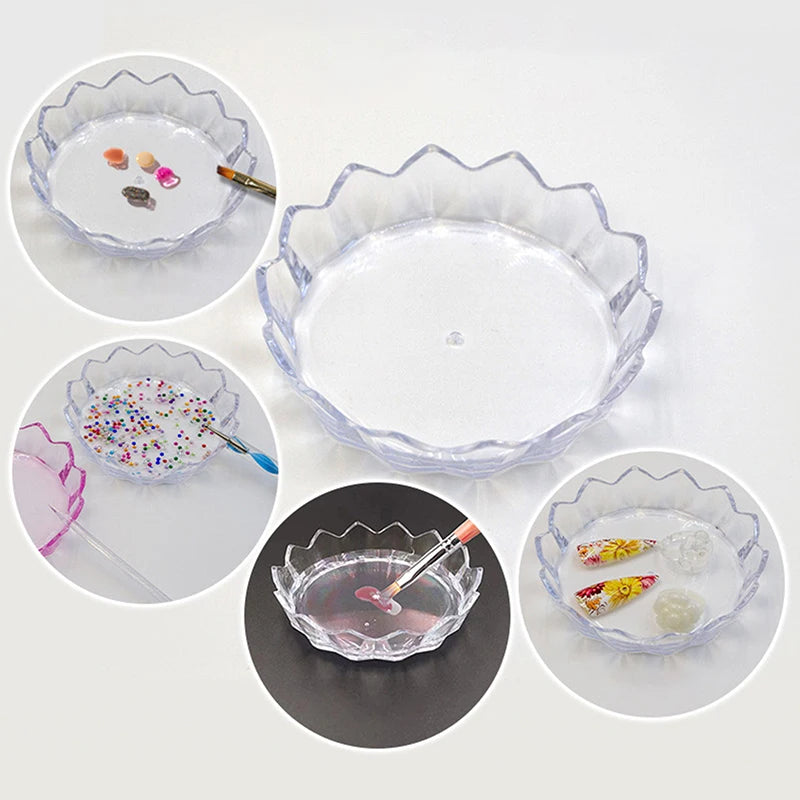 Acrylic Nail Brush Holder & Color Mixing Palette Tray Nail Art Palette Holder QXL