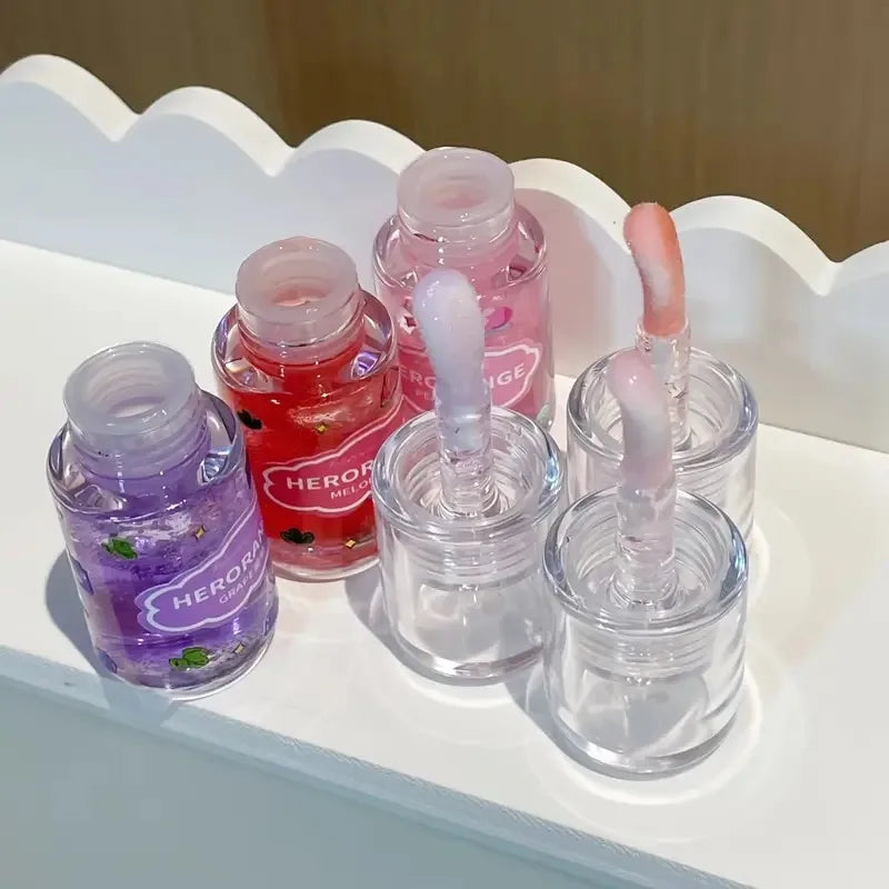 Fruit-Flavored Nourishing Lip Oil Set | Glossy Lip Glaze 3-Pack Lip Oil Glaze Set QXL