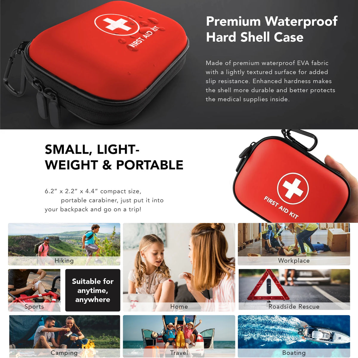 Sanke Rescue Empty First Aid Bag | PU EVA Case for Travel First Aid Storage Bag QXL
