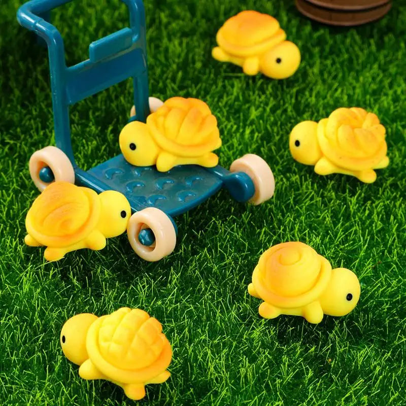 10-Pack Glow-in-the-Dark Mini Turtle Resin Garden Ornaments Miniature Garden Ornaments QXL