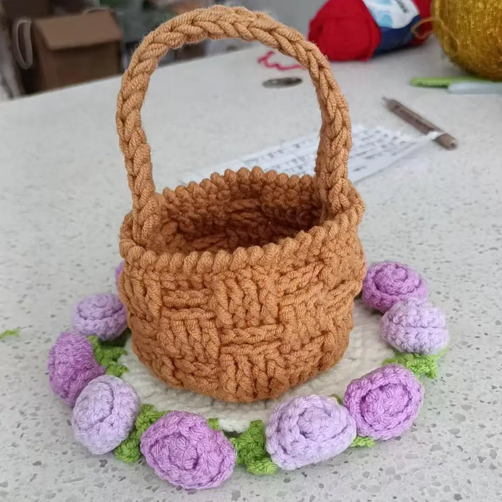 Handmade Crochet Flower Coaster | 2-in-1 Bouquet & Cup Mat Decorative Coaster QXL