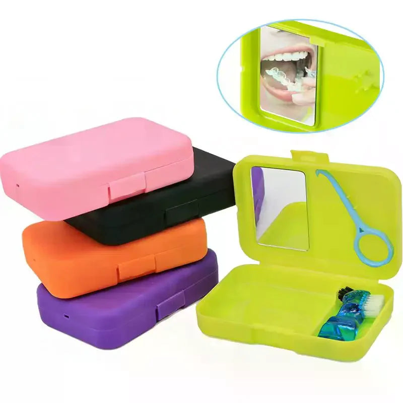 Travel Dental Retainer Case | Denture Brush & Brace Extractor Kit Dental Travel Kit QXL
