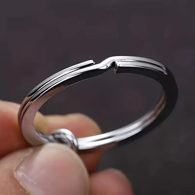 10-Pack 304 Stainless Steel Key Rings – 1" Flat Split Rings Stainless Steel Key Rings QXL